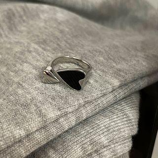 Heart Alloy Open Ring J2584 - Silver - One Size