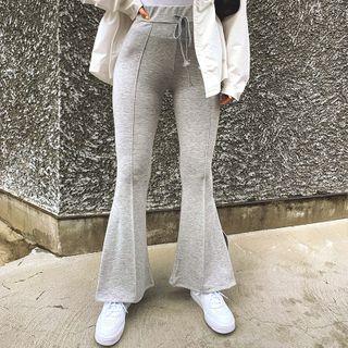 Seam-trim Slit-side Boot-cut Pants