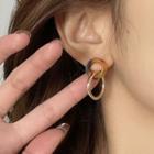 Hoop Drop Earring 1 Pair - 3284 - Brown & Gold - One Size
