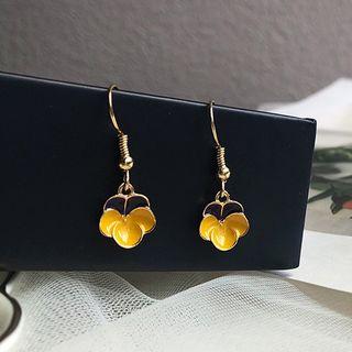 Alloy Flower Dangle Earring 1 Pair - Flowers - Yellow - One Size