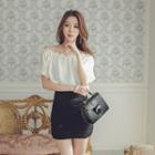 Off-shoulder Short-sleeve Mini Dress