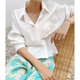 3/4-sleeve Wrap Blouse