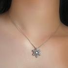 Rhinestone Snowflake Necklace 1818a - Silver - One Size