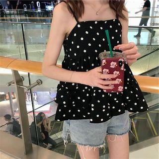 Spaghetti-strap Polka Dot Blouse
