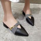 Plaid Twist Detail Pointed Mules