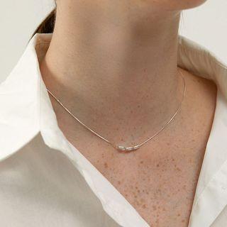 Bead Pendant Alloy Necklace Xl1554 - Silver - One Size