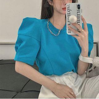 Details Puff-sleeve Loose Top