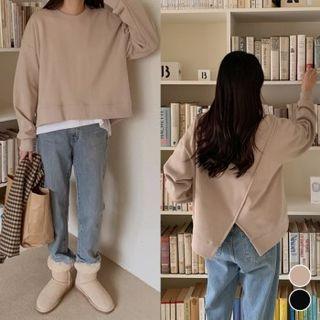 Wrap-back Cotton Sweatshirt