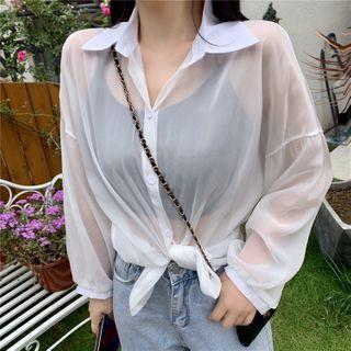 Puff Long Sleeve Plain Shirt