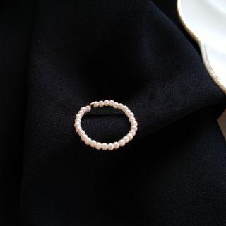Faux Pearl Ring 1 Piece - White - One Size