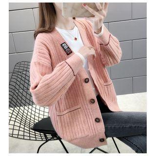 Applique V-neck Knit Cardigan