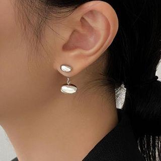 Oval Alloy Dangle Earring 1 Pair - Silver - One Size