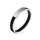 Fashion Simple 316l Stainless Steel Geometric Round Leather 316l Stainless Steel Bangle Silver - One Size