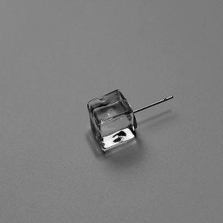 Ice Transparent Stud Earring Single - Silver - One Size