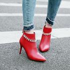 Embellished High Heel Ankle Boots
