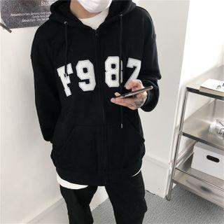 Numbering Zip-up Hooded Jacket