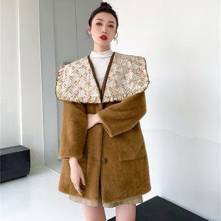 Patterned Collar Buttoned Coat