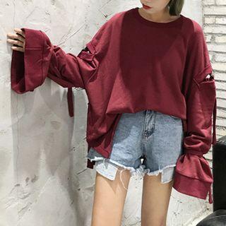 Cutout Oversized Long-sleeve Sweatshirt