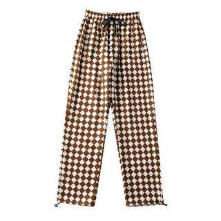 Two-tone Drawstring Harem Pants