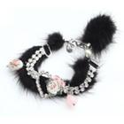 Black Snow Deer Crystal Bracelet One Size