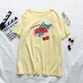 Printed Crew-neck Short-sleeve T-shirt