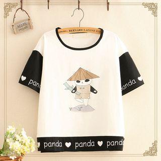Panda Printed T-shirt As Shown In Figure - One Size