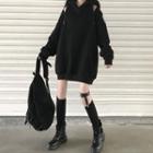 Plain Off-shoulder Hoodie