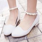 Faux Pearl Strapped Pumps