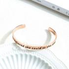 Simple Fashion Plated Rose Gold Geometric 316l Stainless Steel Opening Bangle Rose Gold - One Size
