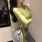 Long-sleeve Side-knot T-shirt