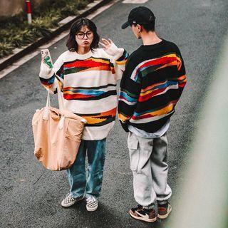 Abstract Striped Sweater