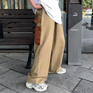 Side Pocket Panel Straight-cut Pants
