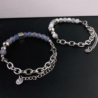 Bead Layered Stainless Steel Bracelet