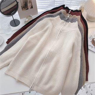 Long-sleeve Mock-neck Zipper Sweater