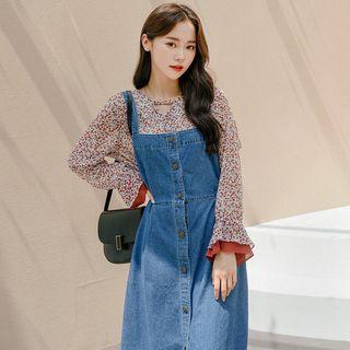 Plus Size Long Denim Jumper Dress