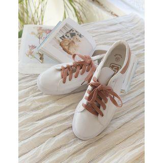 Two-tone Pleather Sneakers