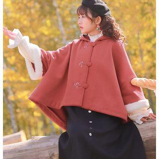 Hooded Wool Poncho