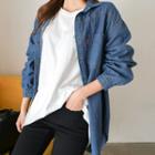 Dual-pocket Denim Shirt Blue - 1