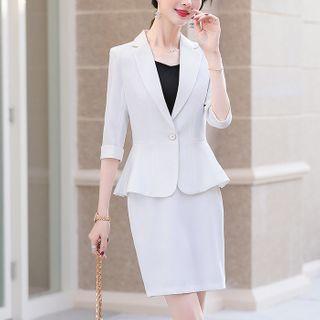 Camisole Top / Elbow-sleeve Blazer / Pencil Skirt