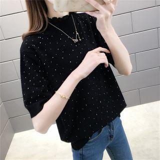 Puff-sleeve Sweater Black - One Size
