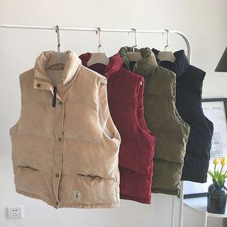 Couple Matching Corduroy Padded Zip-up Vest