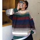 Striped Oversize Long-sleeve Knit Top