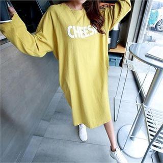 Cheese Printing Midi Pullover Dress