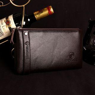 Faux-leather Zip Clutch Bag