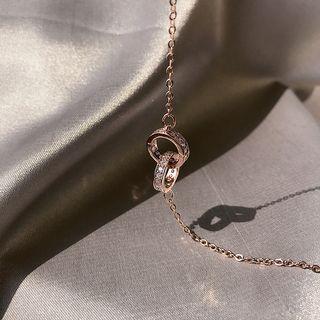 Ring Pendant Necklace 1 Pc - Rose Gold Necklace - One Size