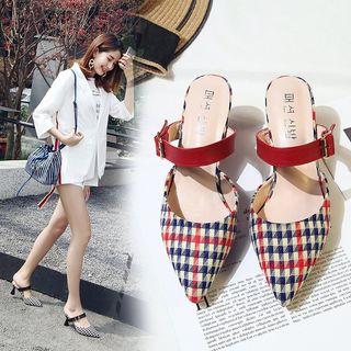 Plaid Pointy Mules