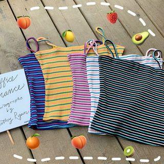Color-block Striped Knit Camisole Top