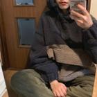 Faux Shearling Panel Hoodie
