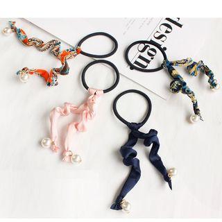 Faux Pearl Printed Hair Tie