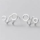 925 Sterling Silver Circle Stud Earring 1 Pair - S925 Silver Stud - Silver - One Size